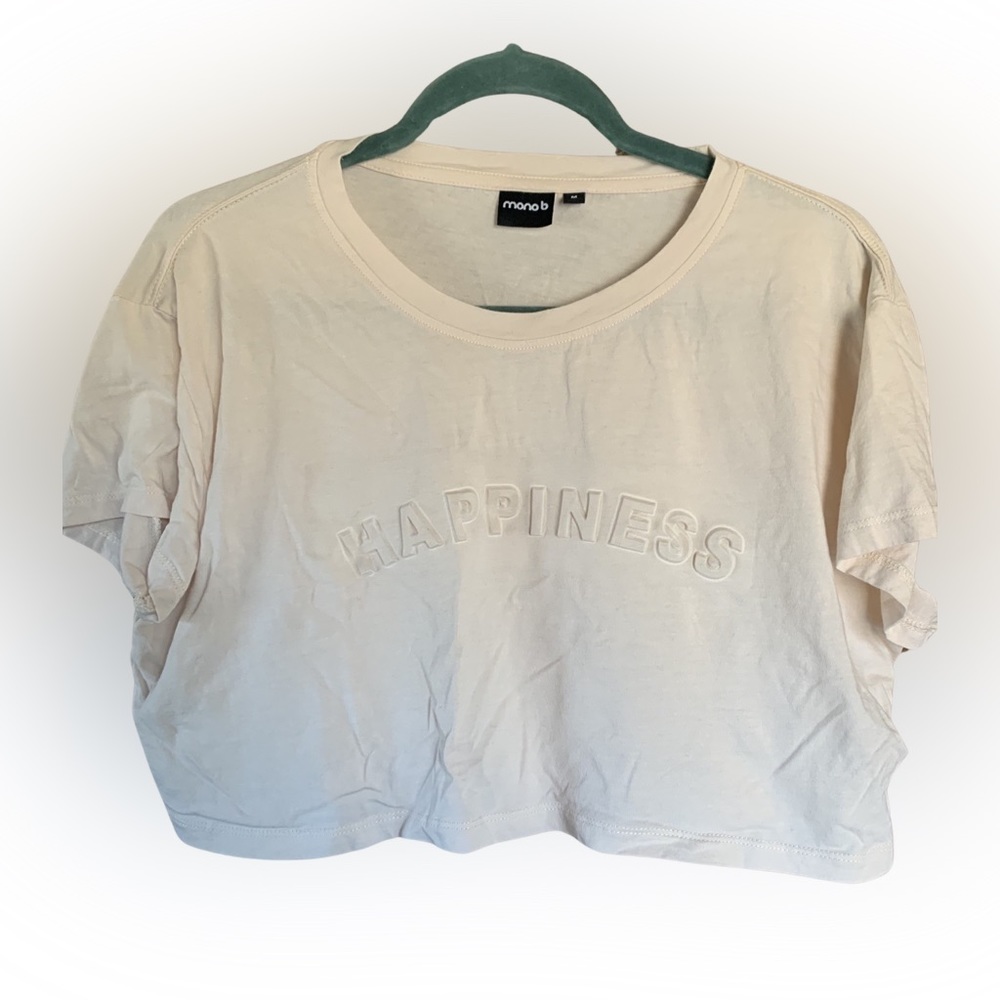 NWOT Mono B Happiness Puff Crop T-shirt M